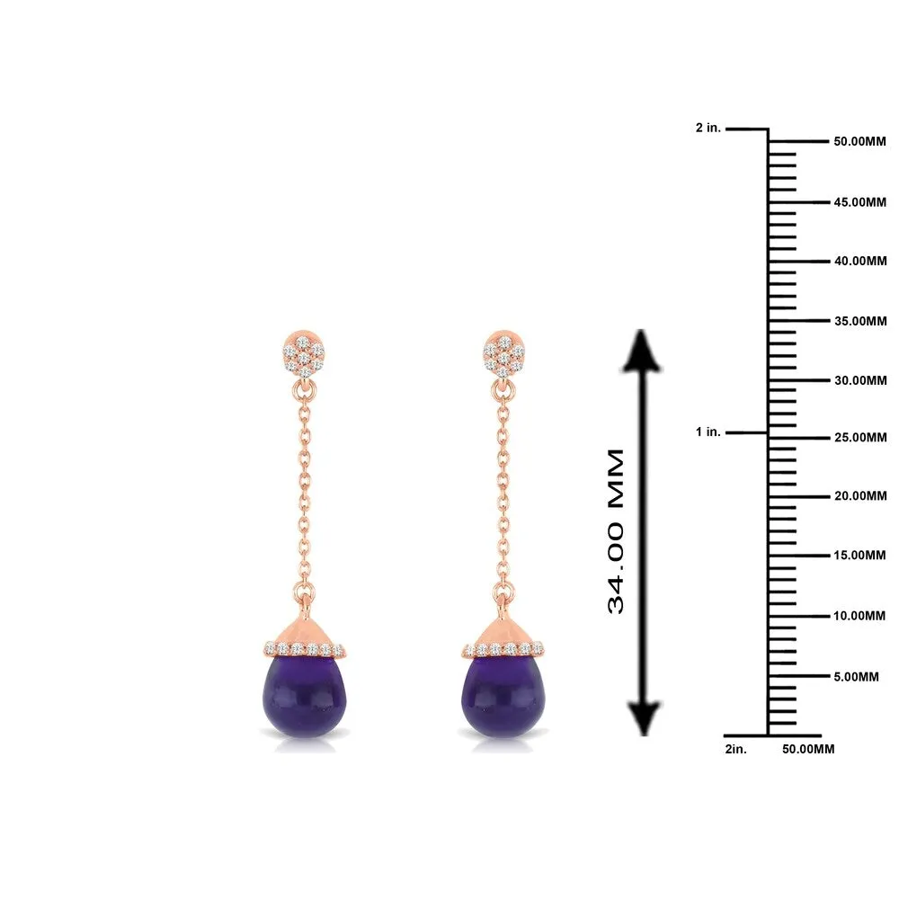 1/10ct TDW Diamond Amethyst Gemstone Dangles in 10k Rose Gold sold by Zulily product image thumbnail 5