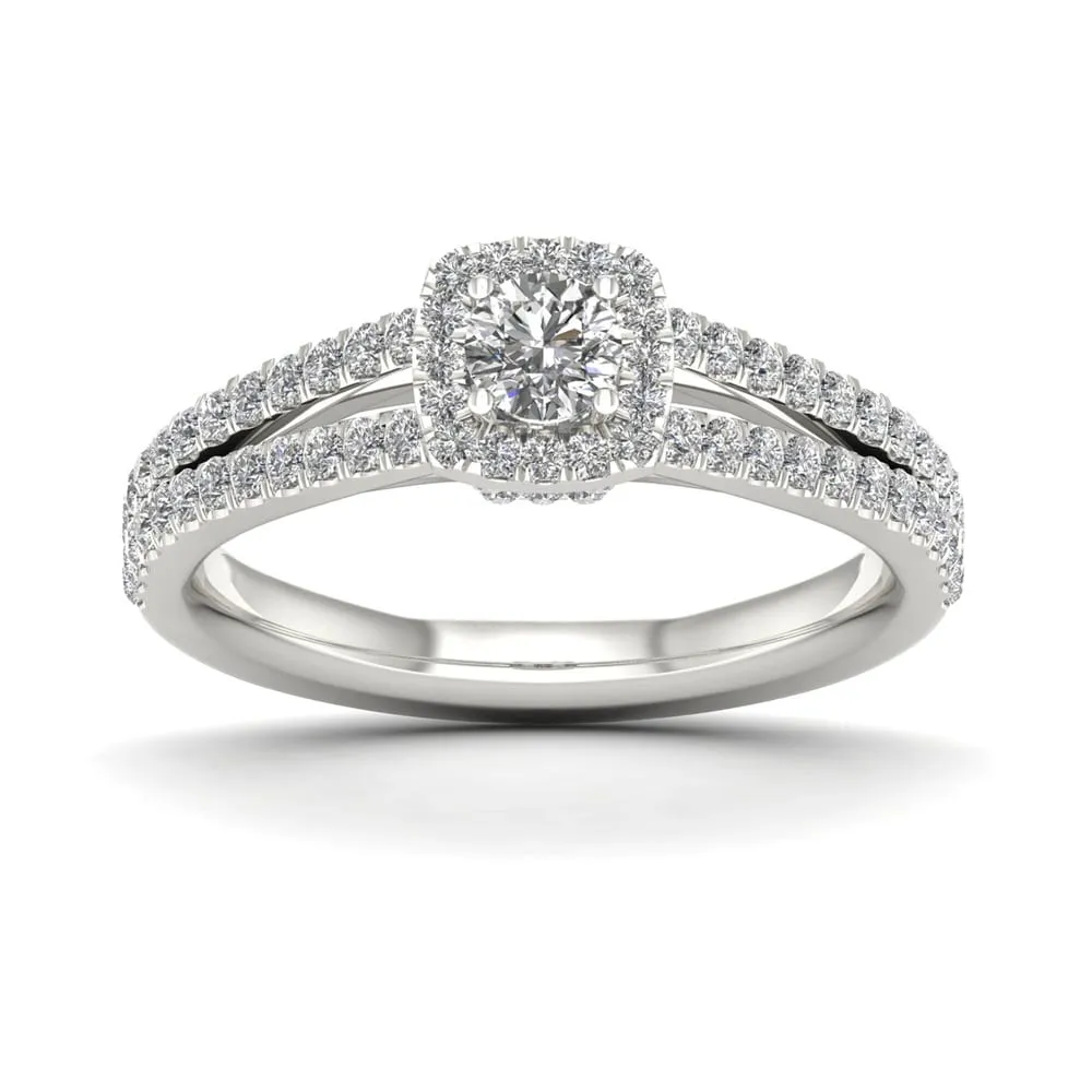 De Couer 3/4ct TDW Diamond Split Shank Ring - White sold by Zulily