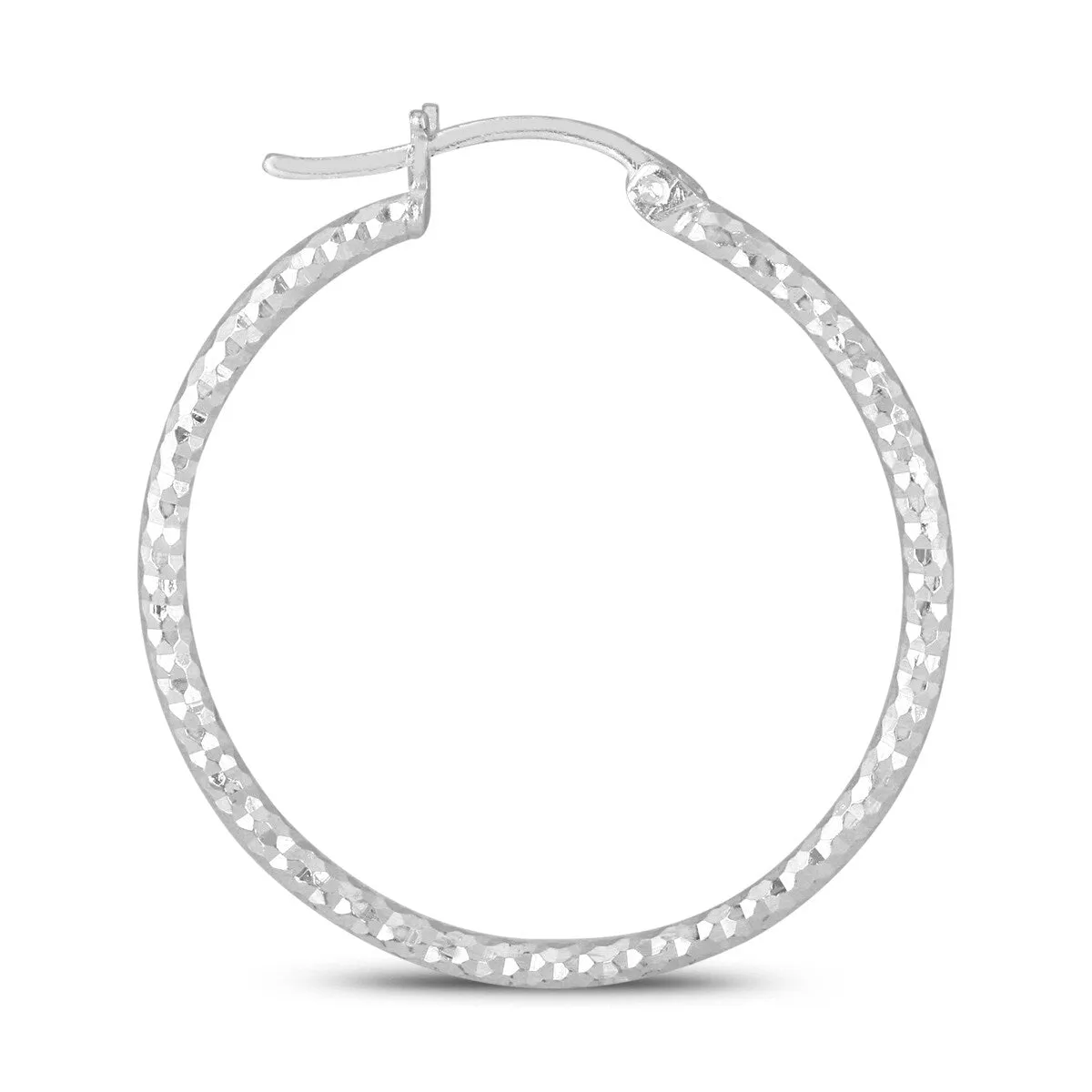Marquee Jewels .925 Sterling Silver 30 mm Diamond-Cut Hoop Earrings sold by Zulily product image thumbnail 2