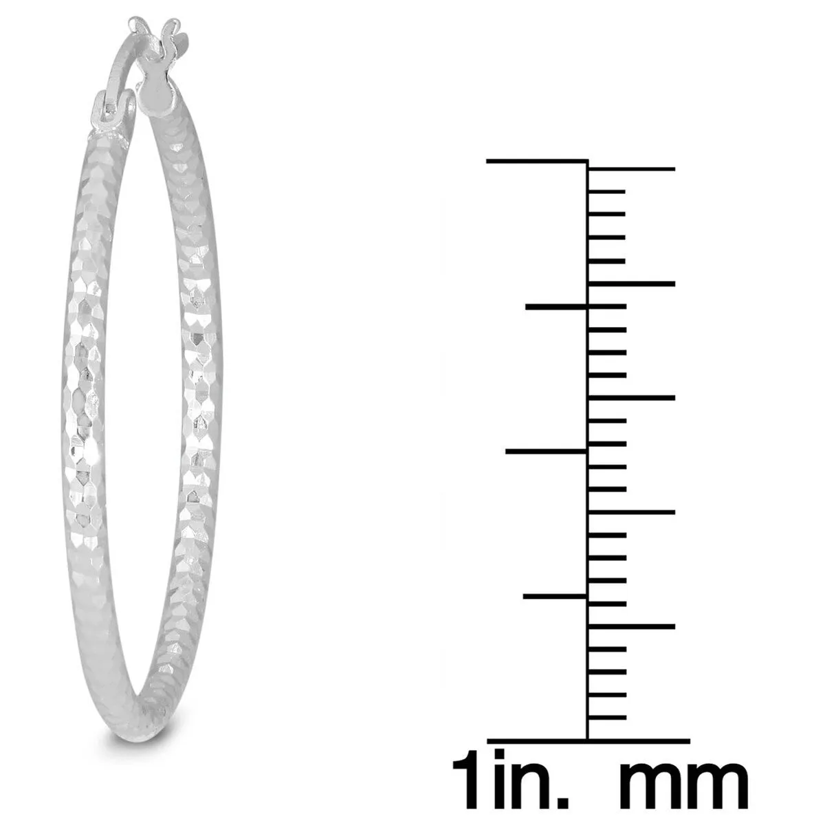 Marquee Jewels .925 Sterling Silver 30 mm Diamond-Cut Hoop Earrings sold by Zulily product image thumbnail 3