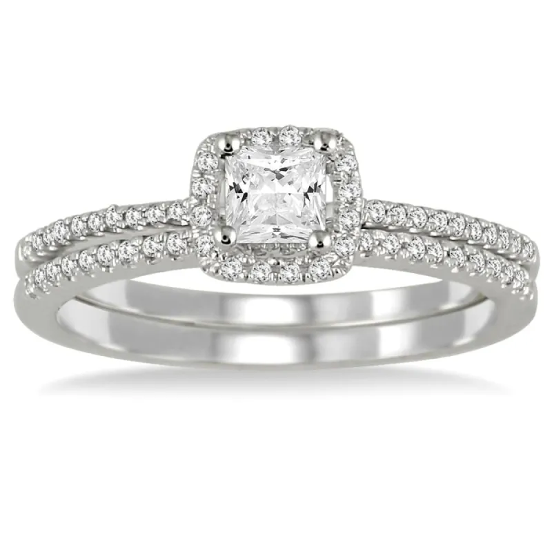 3/5 Carat TW Princess Diamond Bridal Set in 10K White Gold sold by Zulily