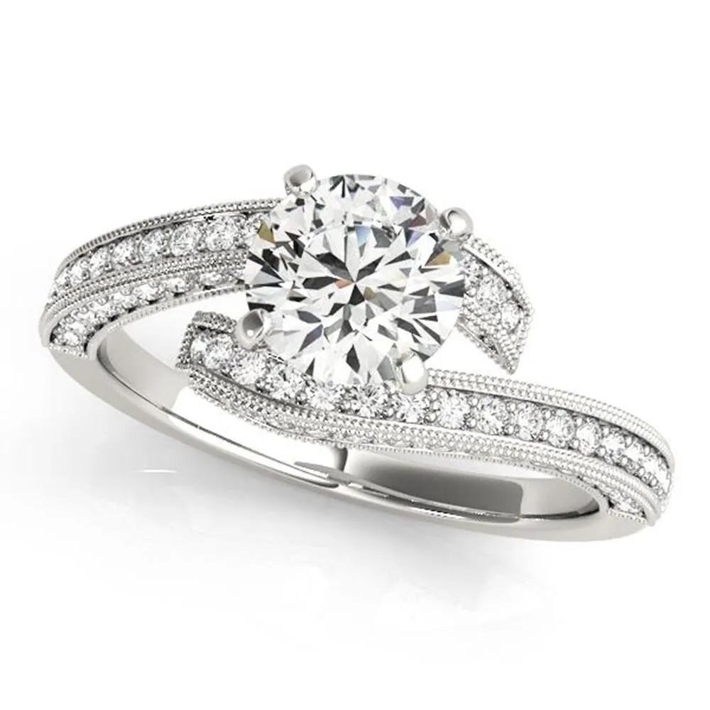 Auriya 3/4ct Round Moissanite and 1/2ctw Diamond Bypass Engagement Ring 14K Gold sold by Zulily