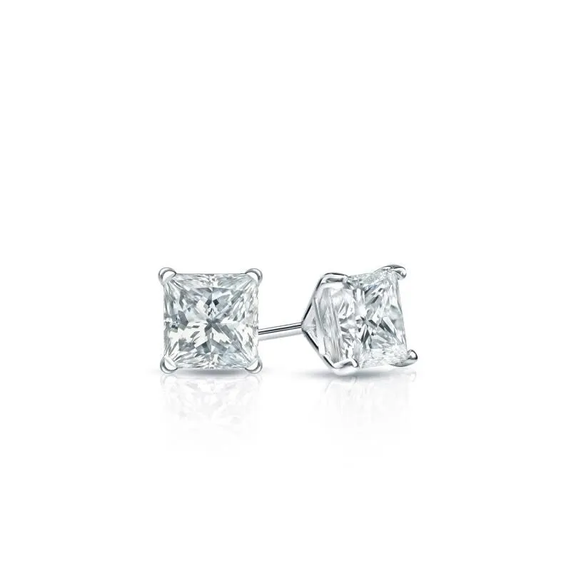 Auriya 18-karat Gold Lab Grown 0.25 carat TDW Princess Diamond Stud Earrings 4-Prong Martini Push-back sold by Zulily