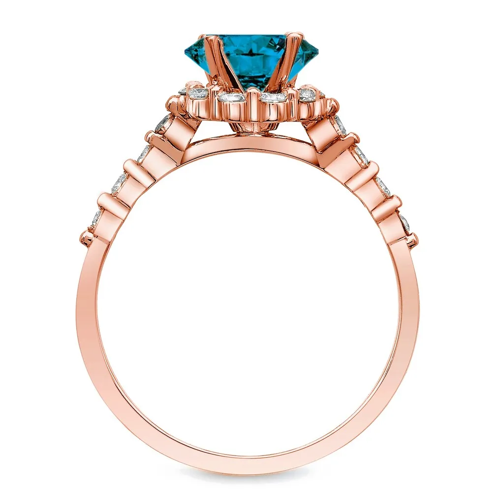 Auriya 14k Rose Gold 1 1/2ct TDW Diamond Bridal Set Ring (SI1-SI2) sold by Zulily product image thumbnail 3
