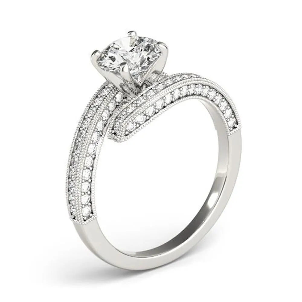 Auriya 3/4ct Round Moissanite and 1/2ctw Diamond Bypass Engagement Ring 14K Gold sold by Zulily product image thumbnail 4