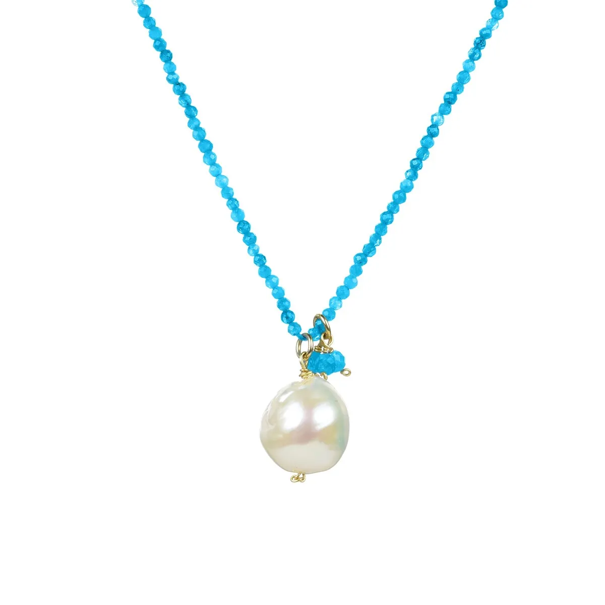 Freshwater Pearl and Turquoise Adjustable Pendant Necklace sold by Zulily