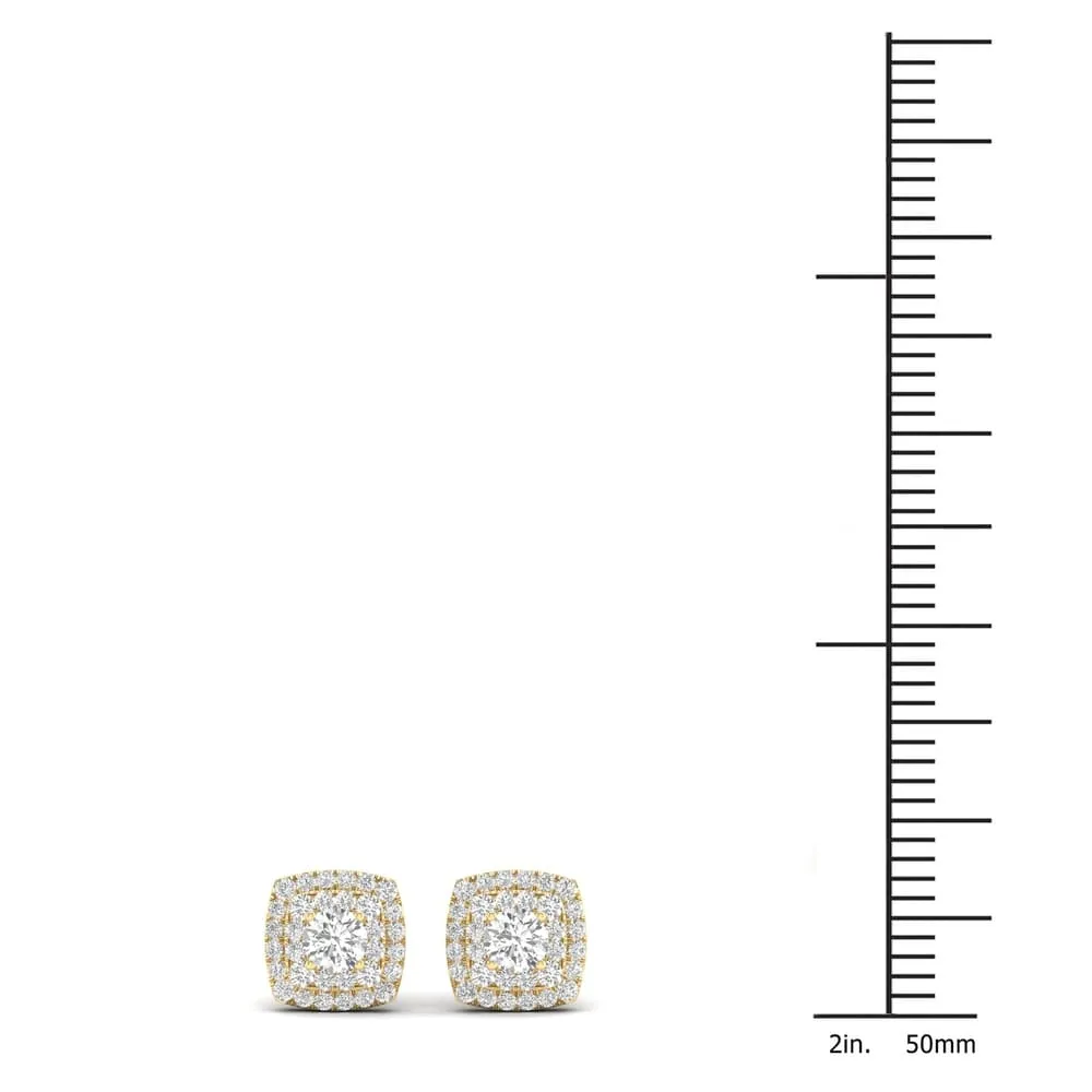 De Couer IGI Certified 10k Yellow Gold 1/2ct TDW Diamond Halo Stud Earring sold by Zulily product image thumbnail 4