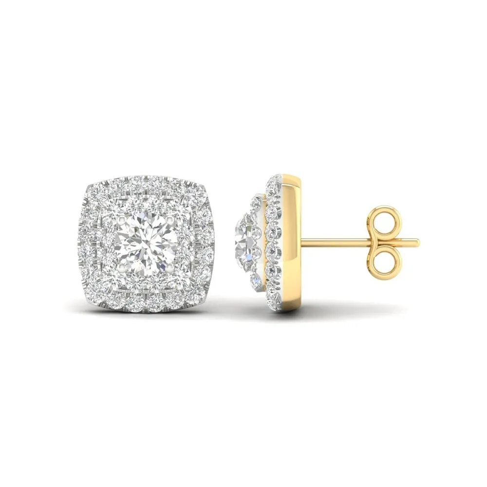 De Couer IGI Certified 10k Yellow Gold 1/2ct TDW Diamond Halo Stud Earring sold by Zulily product image thumbnail 2