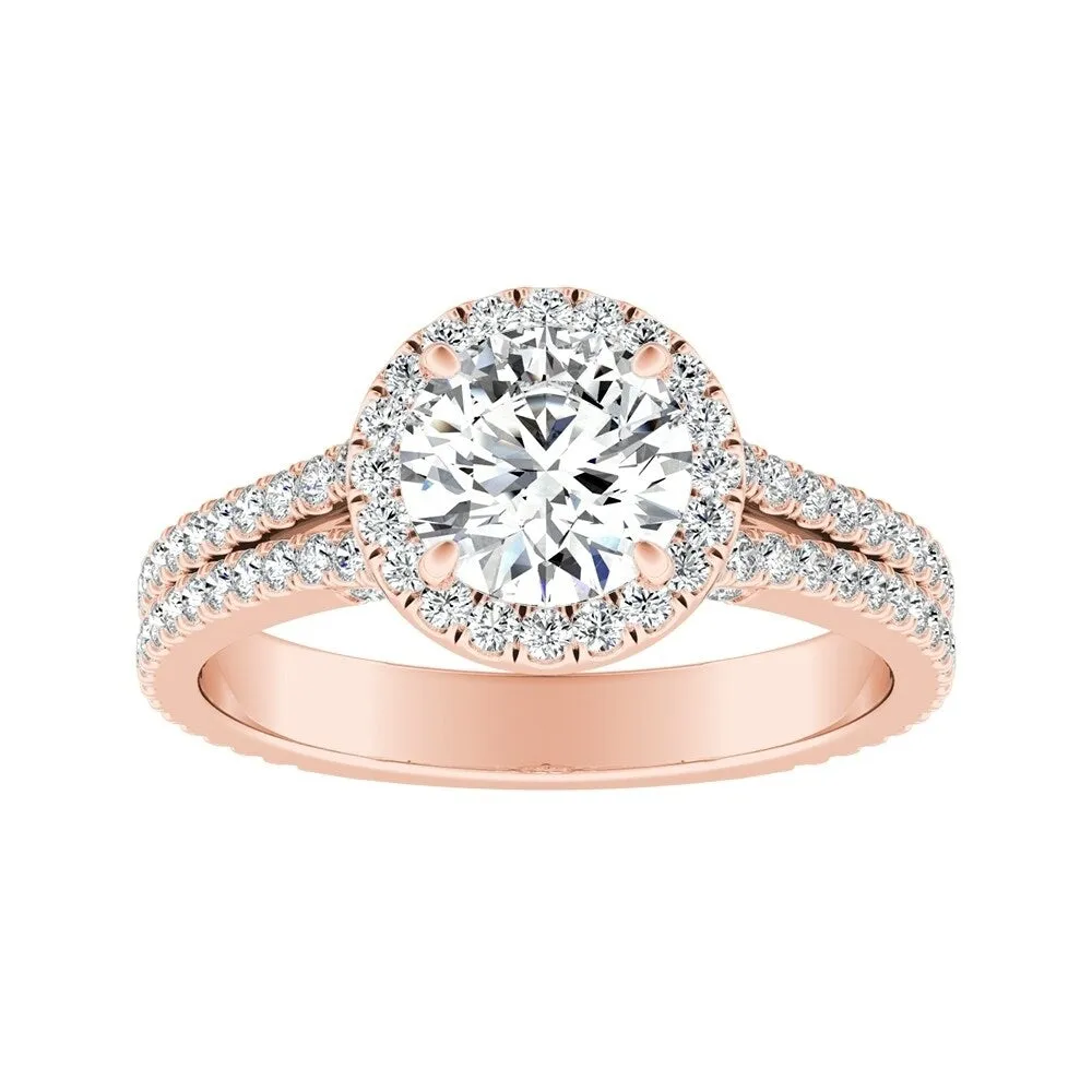Auriya 14k Gold 1 1/2ct Moissanite and 5/8ctw Halo Diamond Engagement Ring sold by Zulily product image thumbnail 3