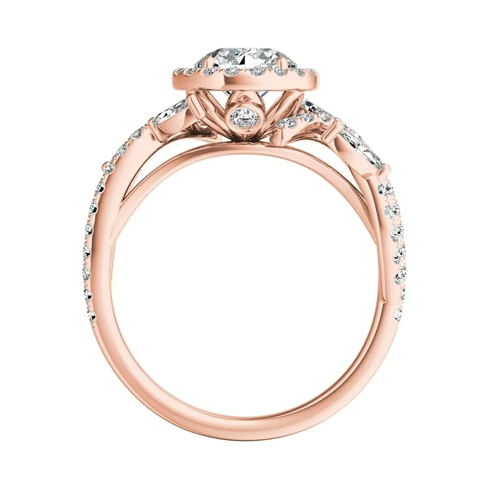 Auriya Vintage Fleur 1 1/2ct Round Moissanite and 3/4ctw Halo Diamond Engagement Ring 14K Gold sold by Zulily product image thumbnail 3