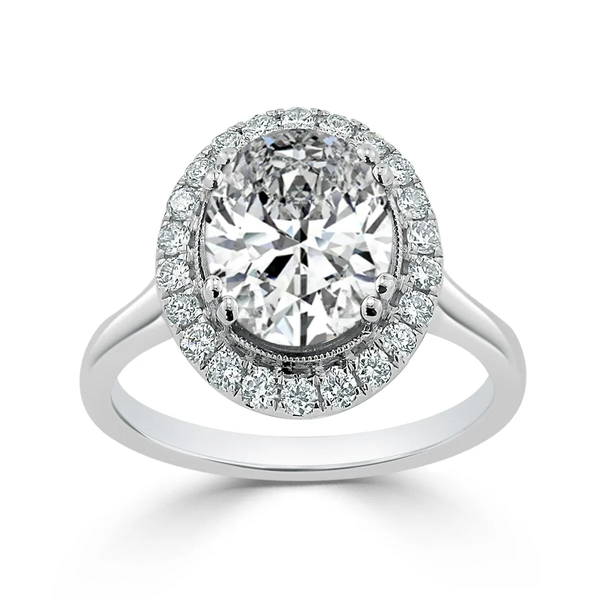 Auriya 14k Gold 2 1/4ct Vintage Oval Moissanite Halo Diamond Engagement Ring 1/3cttw sold by Zulily product image thumbnail 4