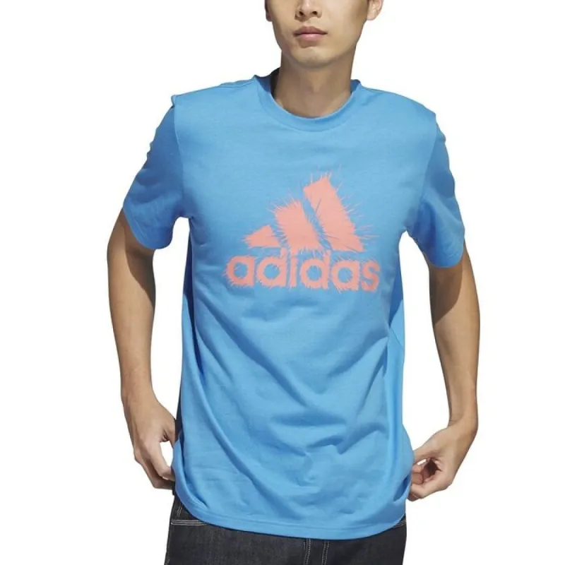 adidas Men's Short Sleeve Logo Graphic T Shirt Blue Size Small sold by Zulily