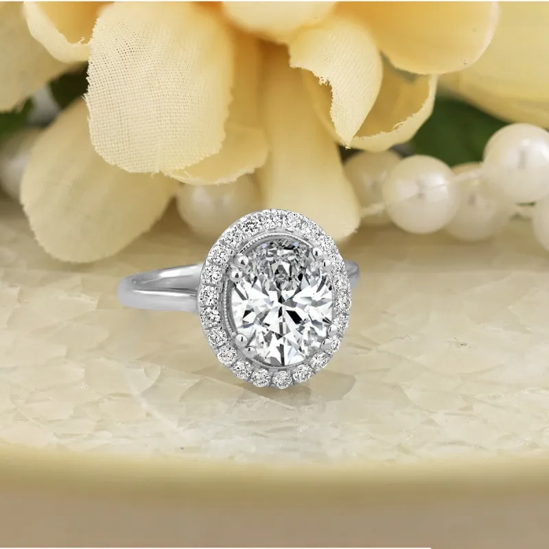Auriya 14k Gold 2 1/4ct Vintage Oval Moissanite Halo Diamond Engagement Ring 1/3cttw sold by Zulily