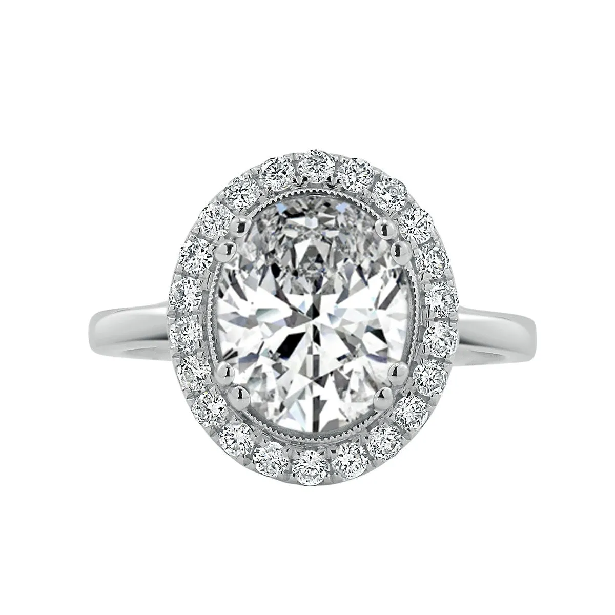 Auriya 14k Gold 2 1/4ct Vintage Oval Moissanite Halo Diamond Engagement Ring 1/3cttw sold by Zulily product image thumbnail 3