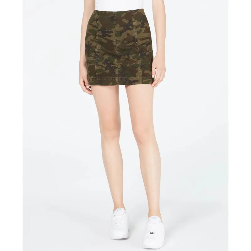 Tinseltown Juniors' Printed-Denim Mini Skirt Dark Green Size 7 sold by Zulily