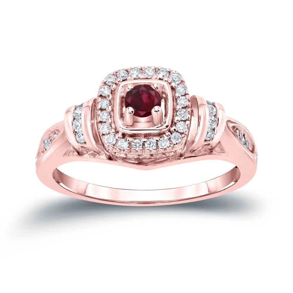 14k Gold 1/5ct Ruby and 1/5ct TDW Diamond Engagement Ring sold by Zulily product image thumbnail 3