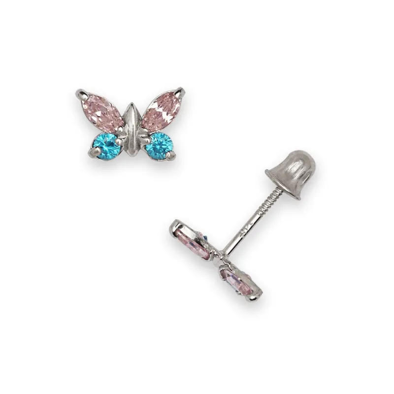 Curata 14k White Gold Marquise Cubic Zirconia Butterfly Screw Back Earrings sold by Zulily