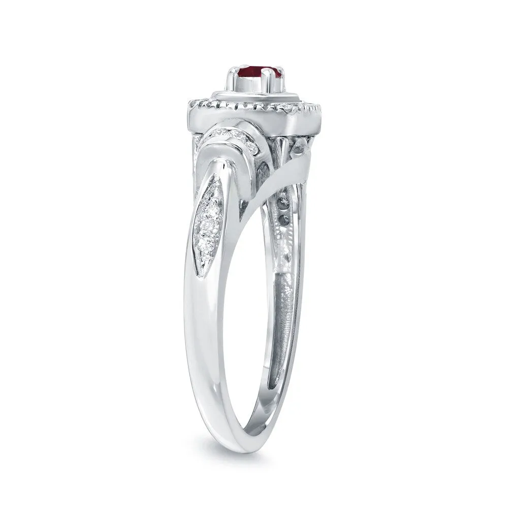 14k Gold 1/5ct Ruby and 1/5ct TDW Diamond Engagement Ring sold by Zulily product image thumbnail 5