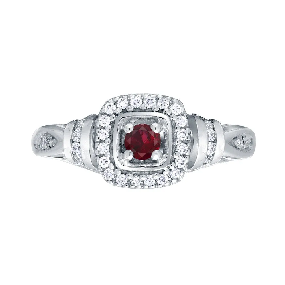 14k Gold 1/5ct Ruby and 1/5ct TDW Diamond Engagement Ring sold by Zulily product image thumbnail 4