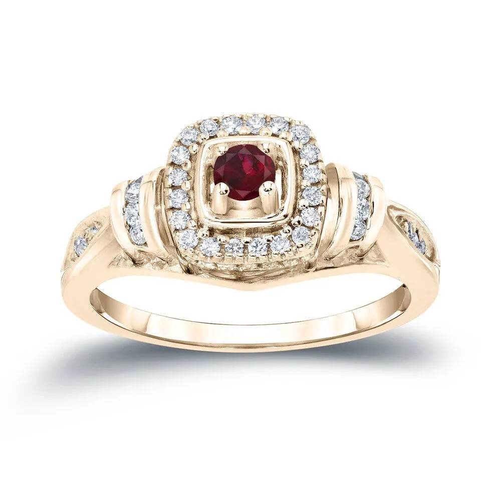 14k Gold 1/5ct Ruby and 1/5ct TDW Diamond Engagement Ring sold by Zulily product image thumbnail 2