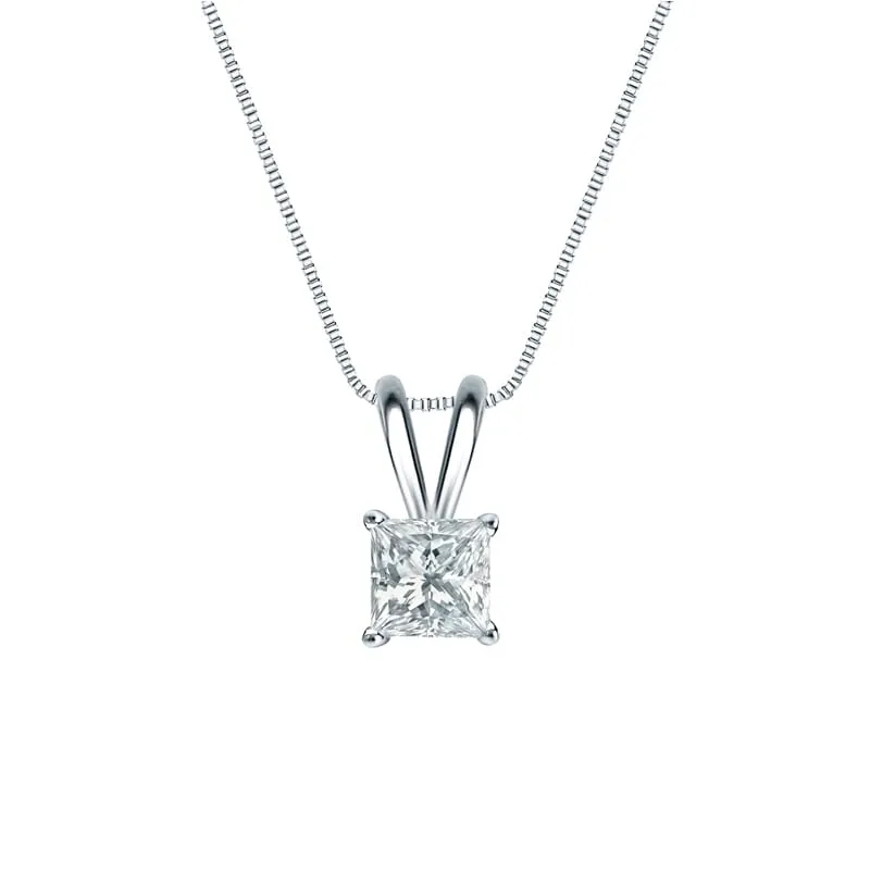Auriya 18-karat Gold 0.38ctw Princess Solitaire Lab Grown Diamond Necklace 4-Prong Basket (F-G VS) - 0.38 sold by Zulily product image thumbnail 4