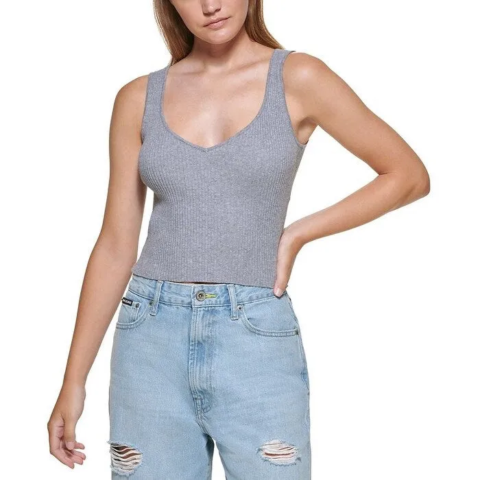 DKNY Women's Cropped Tank Gray Size X-Small - XS sold by Zulily