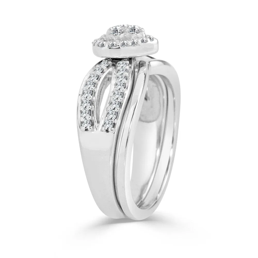 14k Gold 1/2ct TDW Cluster Diamond Engagement Ring Set by Auriya sold by Zulily product image thumbnail 5