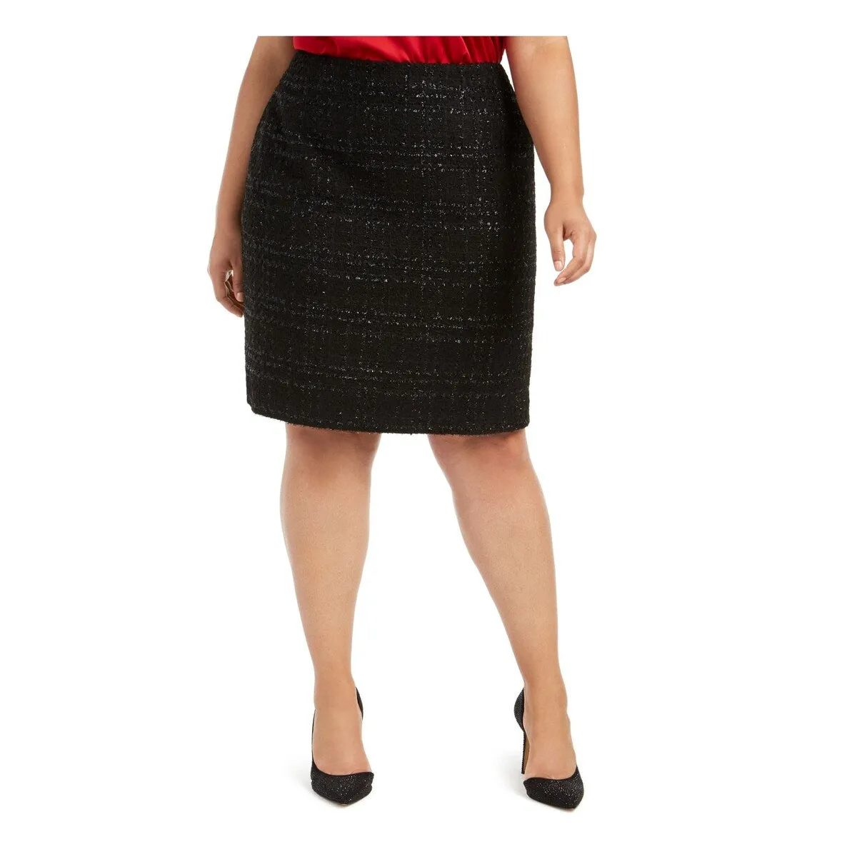CALVIN KLEIN Women's Knee Length Pencil Wear to Work Skirt Black Size 2X sold by Zulily