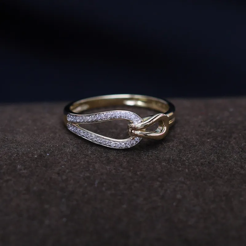 De Couer 10k Yellow Gold 1/10ct TDW Diamond Fashion Ring sold by Zulily