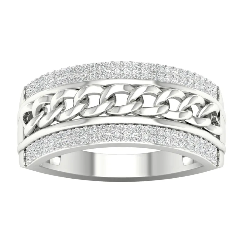 1/3ct TDW Diamond Cuban Link Men's Ring in 10k Gold sold by Zulily