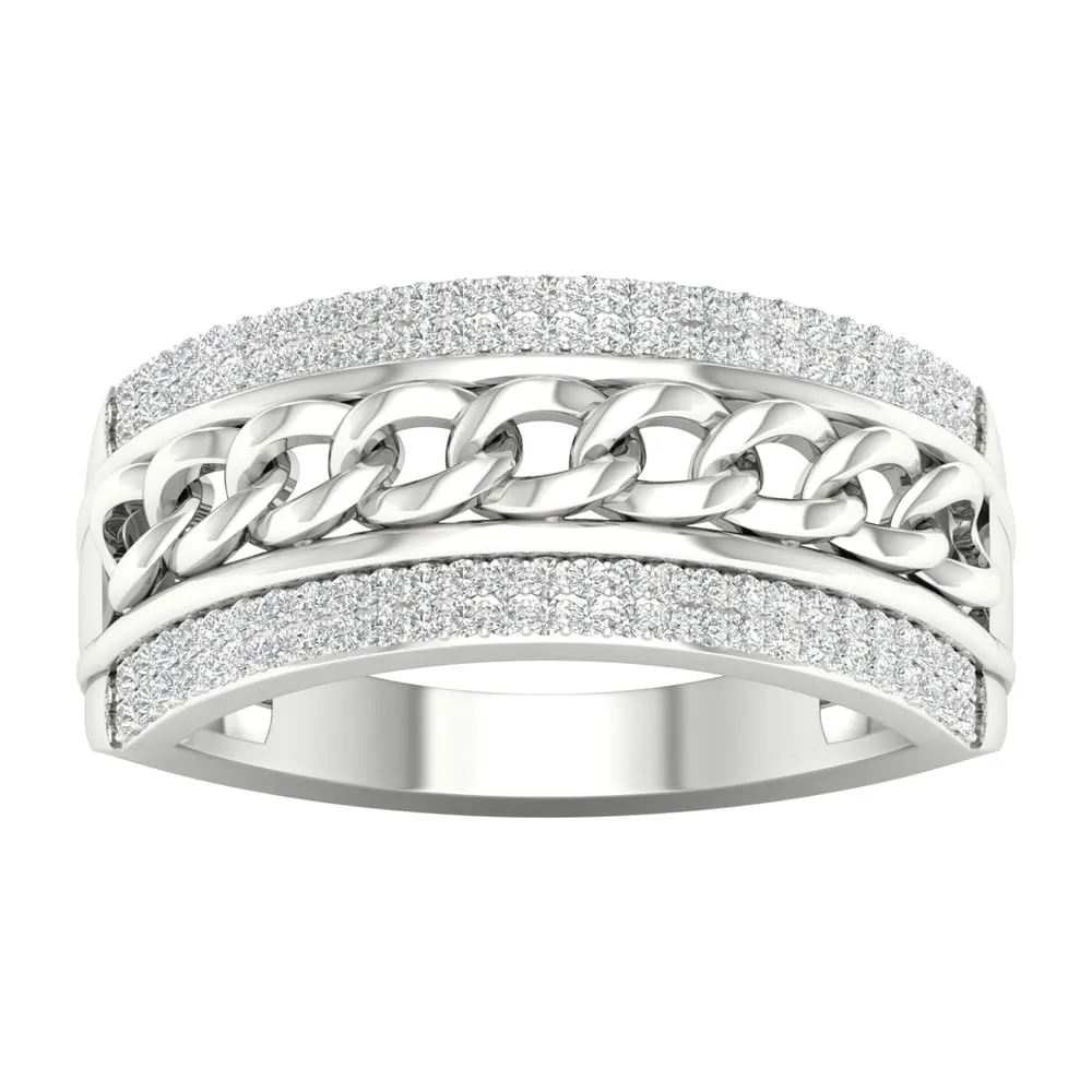 1/3ct TDW Diamond Cuban Link Men's Ring in 10k Gold sold by Zulily