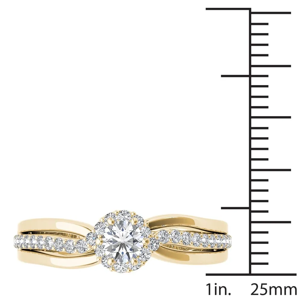 De Couer IGI Certified 10k Yellow Gold 1/2ct TDW Diamond Classic Bypass Engagement Ring sold by Zulily product image thumbnail 4