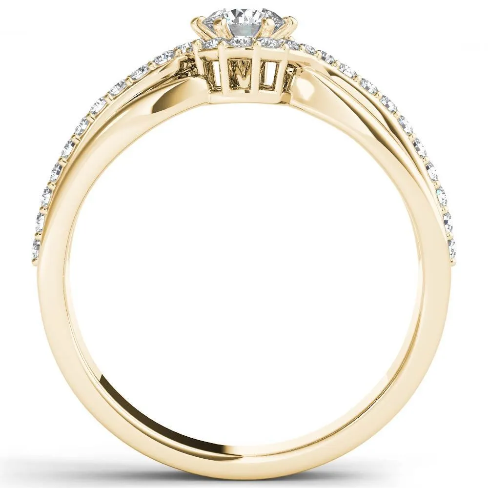 De Couer IGI Certified 10k Yellow Gold 1/2ct TDW Diamond Classic Bypass Engagement Ring sold by Zulily product image thumbnail 3