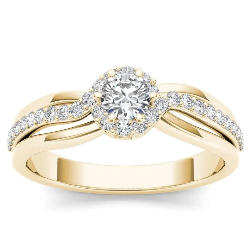 De Couer IGI Certified 10k Yellow Gold 1/2ct TDW Diamond Classic Bypass Engagement Ring sold by Zulily