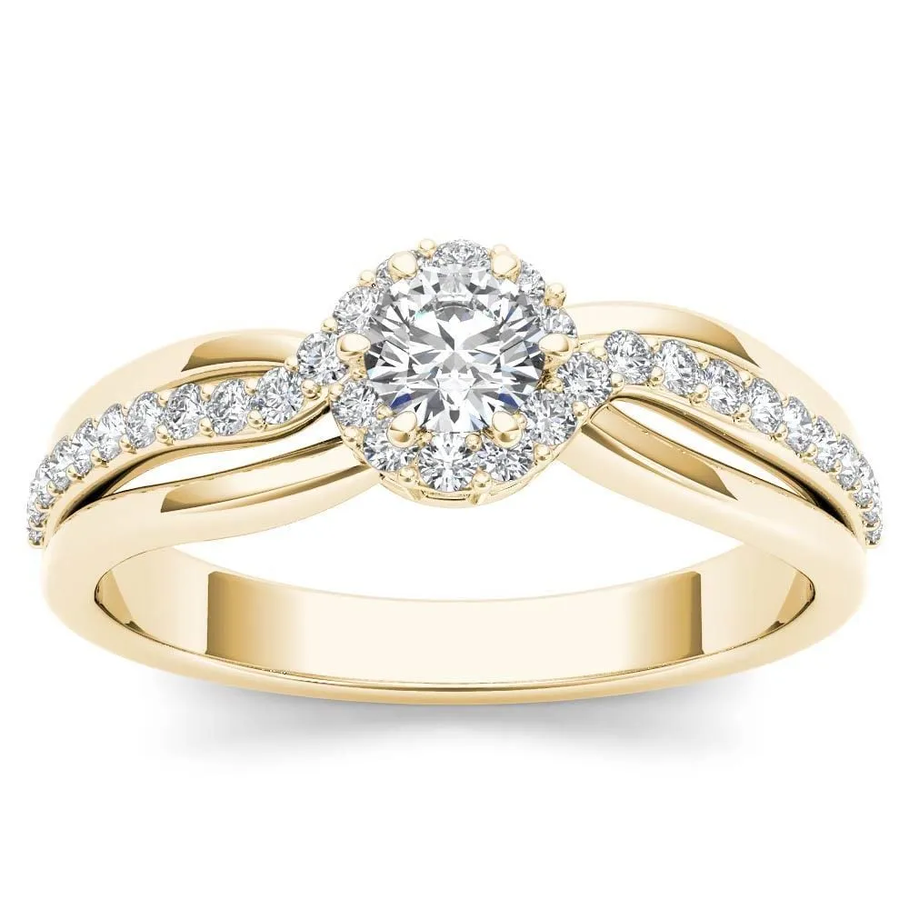 De Couer IGI Certified 10k Yellow Gold 1/2ct TDW Diamond Classic Bypass Engagement Ring sold by Zulily