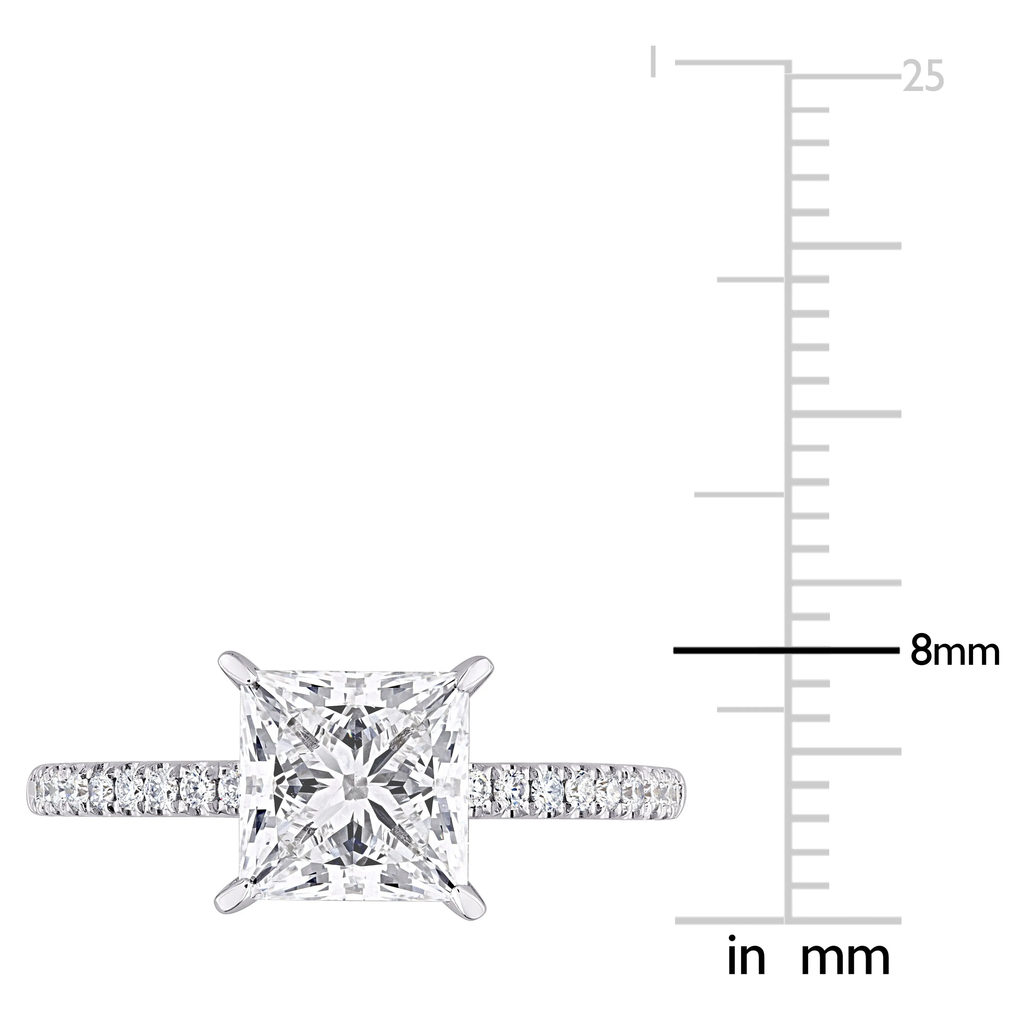 Created Forever 2 1/6ct TDW Princess-Cut Lab-Grown Diamonds and Tsavorite Accent Ring in 14k White Gold sold by Zulily product image thumbnail 4