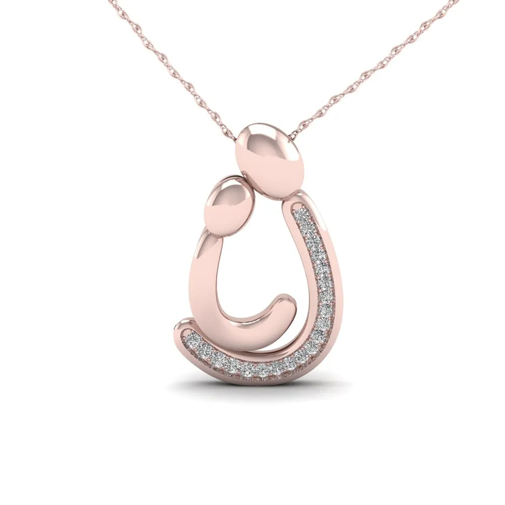 De Couer 1/20ct TDW Diamond Motherly Love Necklace - Pink sold by Zulily product image thumbnail 3