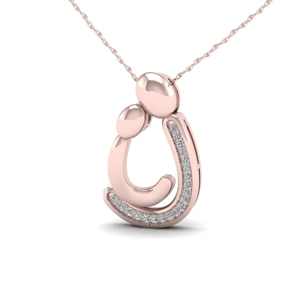 De Couer 1/20ct TDW Diamond Motherly Love Necklace - Pink sold by Zulily