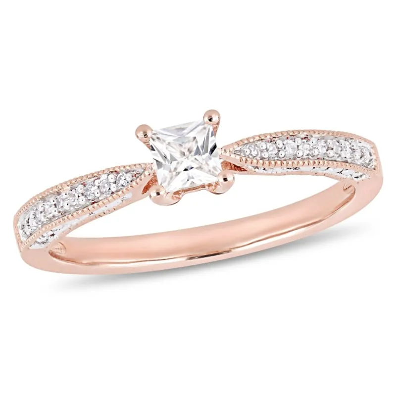 Miadora Rose Plated Sterling Silver Created White Sapphire Diamond Engagement Ring sold by Zulily