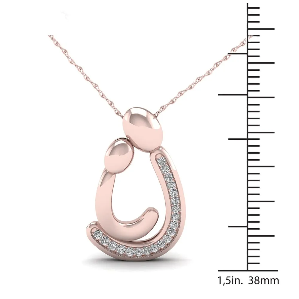 De Couer 1/20ct TDW Diamond Motherly Love Necklace - Pink sold by Zulily product image thumbnail 4