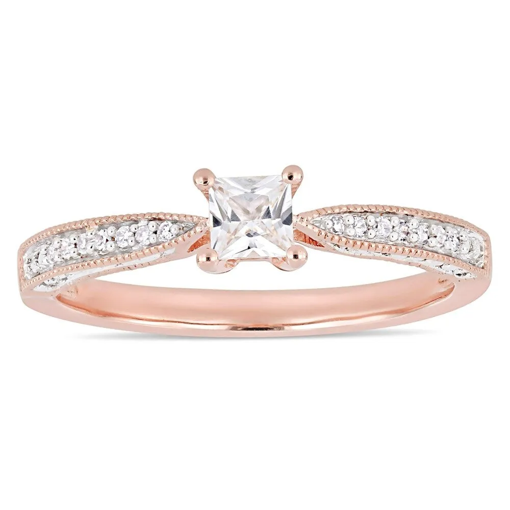 Miadora Rose Plated Sterling Silver Created White Sapphire Diamond Engagement Ring sold by Zulily product image thumbnail 2