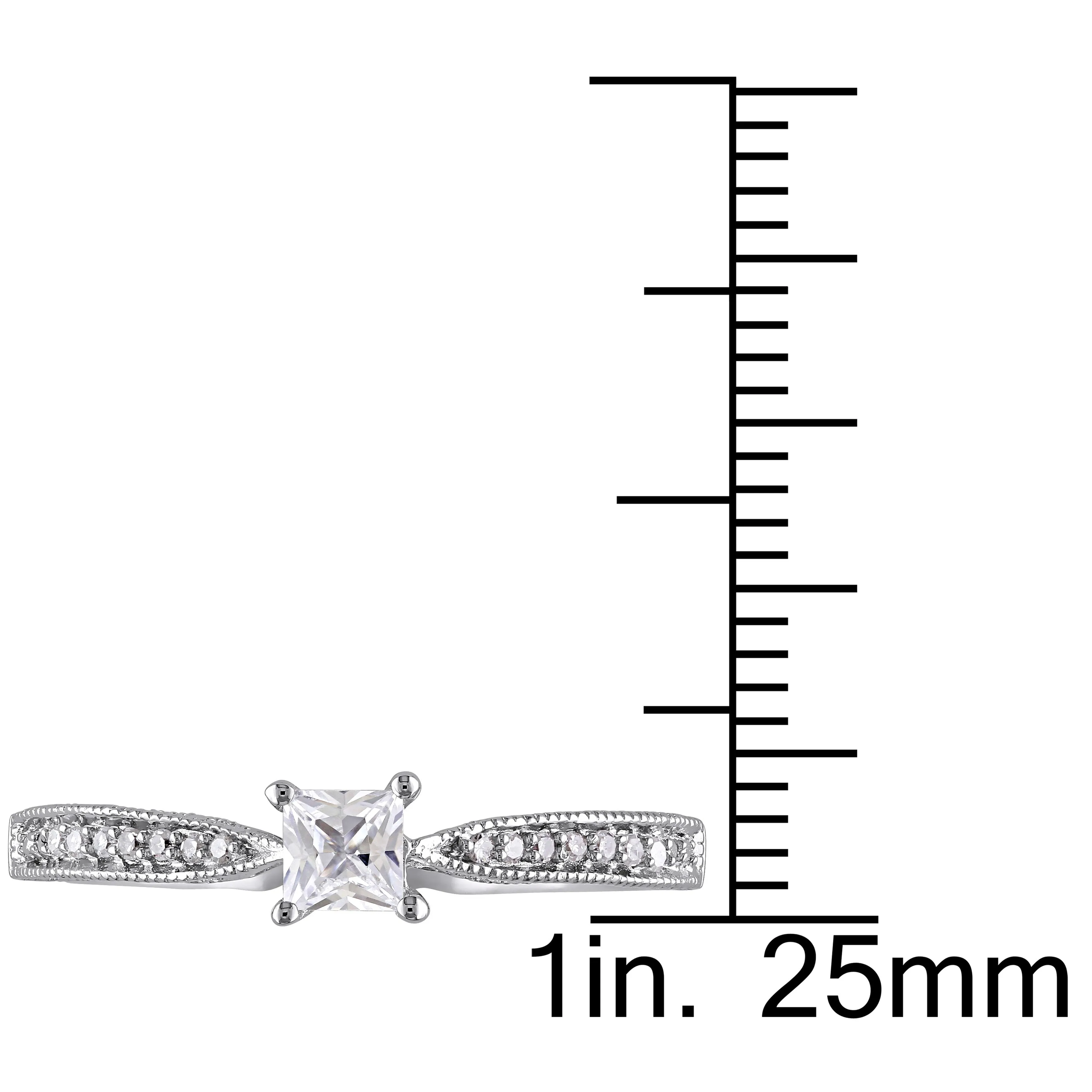 Miadora 1/3ct TGW Created White Sapphire and Diamond Accent Engagement Ring in Sterling Silver sold by Zulily product image thumbnail 3