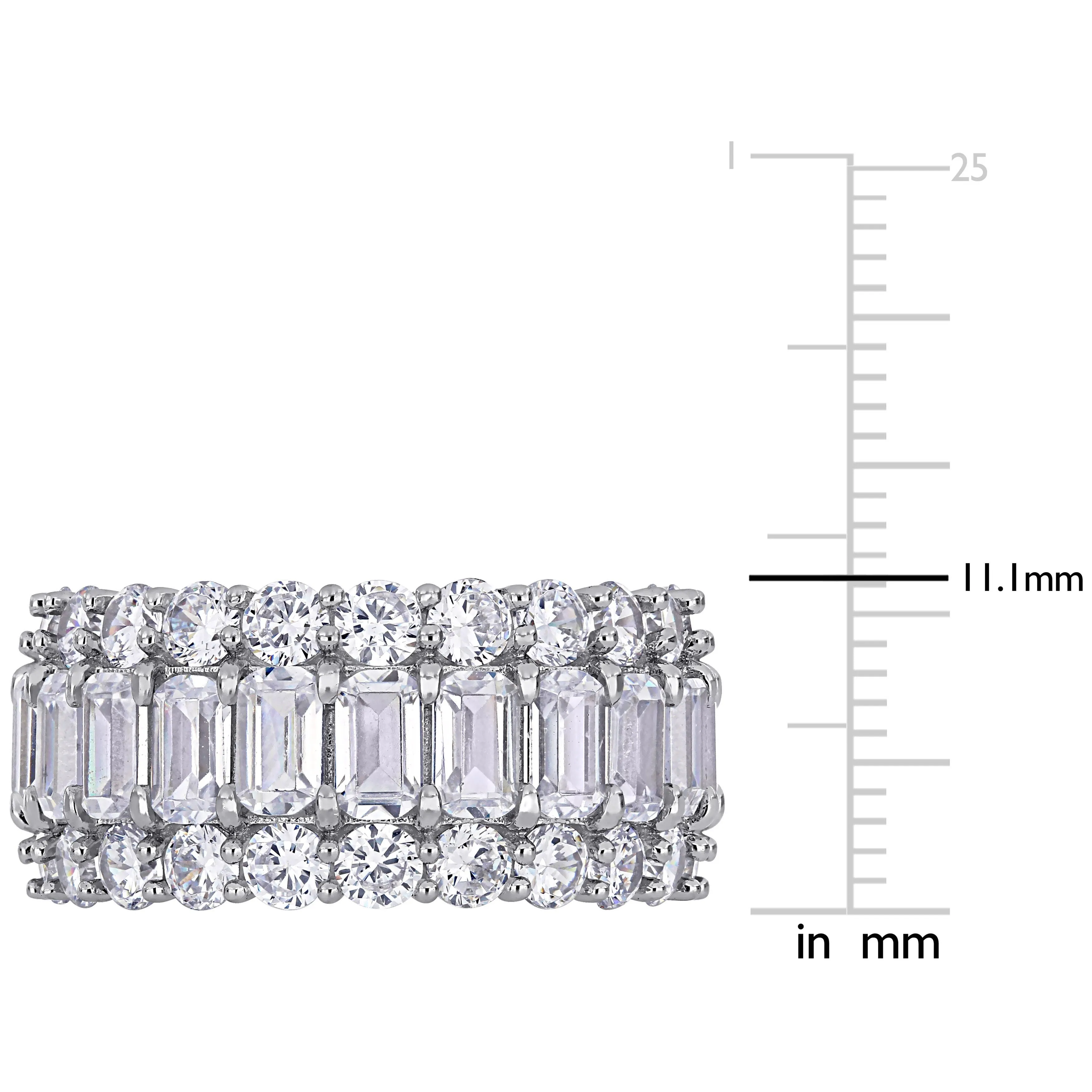 Miadora 19 CT TGW Emerald and Round-Cut Cubic Zirconia Multi-Row Full-Eternity Band in Sterling Silver sold by Zulily product image thumbnail 3