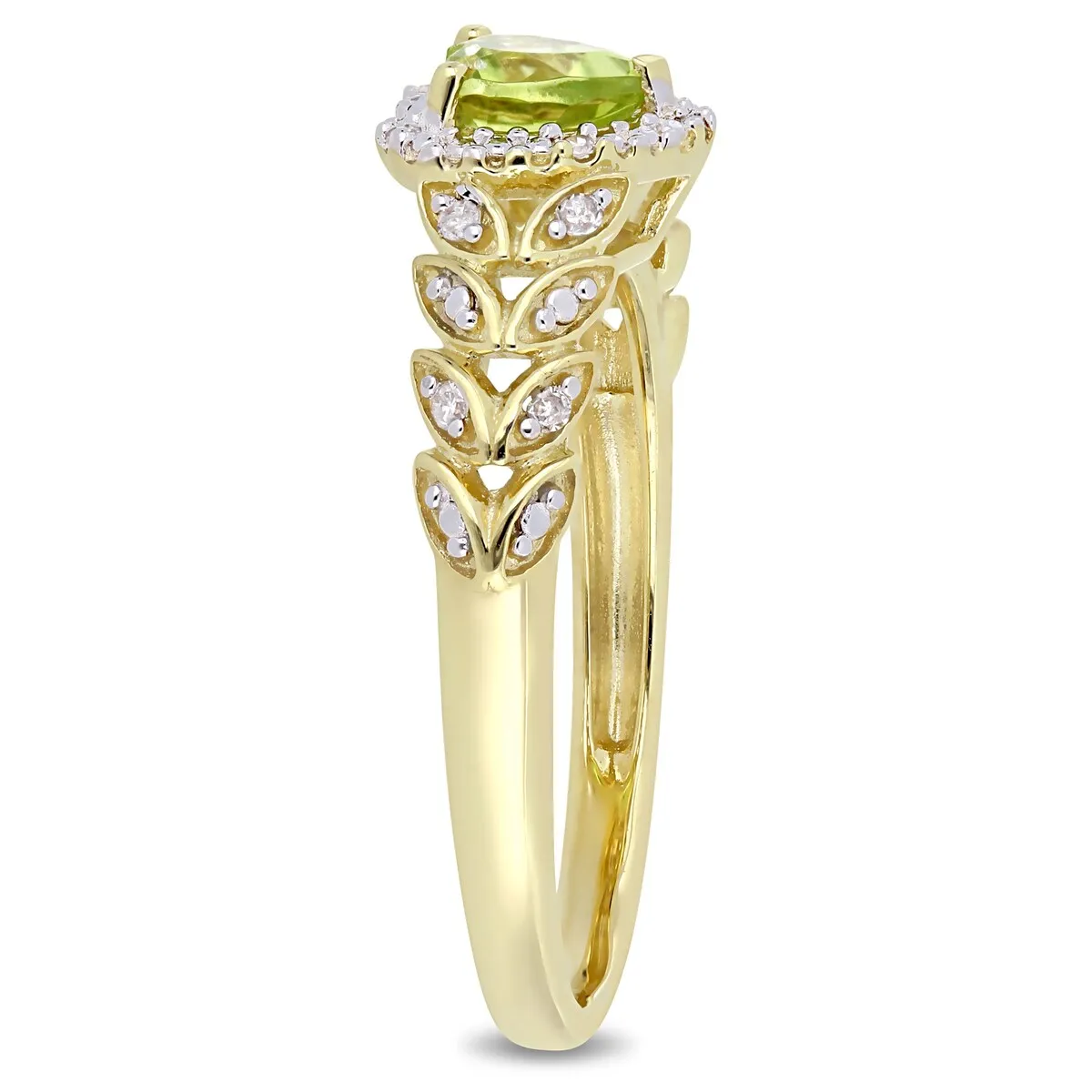 Miadora 10k Yellow Gold Peridot and Diamond Heart Halo Ring sold by Zulily product image thumbnail 2