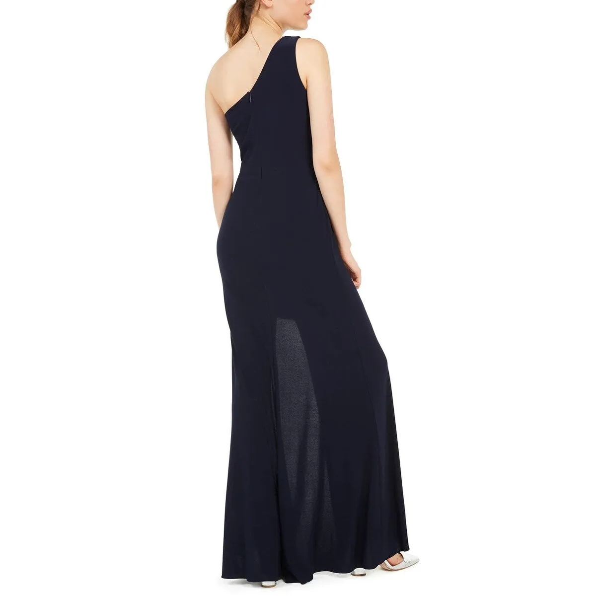 Blondie Nites Juniors' One-Shoulder Slit Gown Navy Size 5 sold by Zulily product image thumbnail 2
