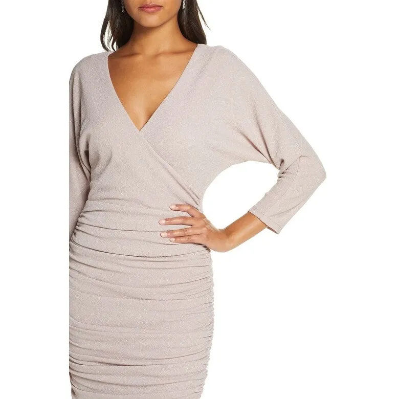 Vince Camuto Women's Ruched Glitter Bodycon Dress Blush Size 0 sold by Zulily product image thumbnail 2