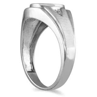 Men's Onyx and Diamond Ring in 10K White Gold sold by Zulily product image thumbnail 2