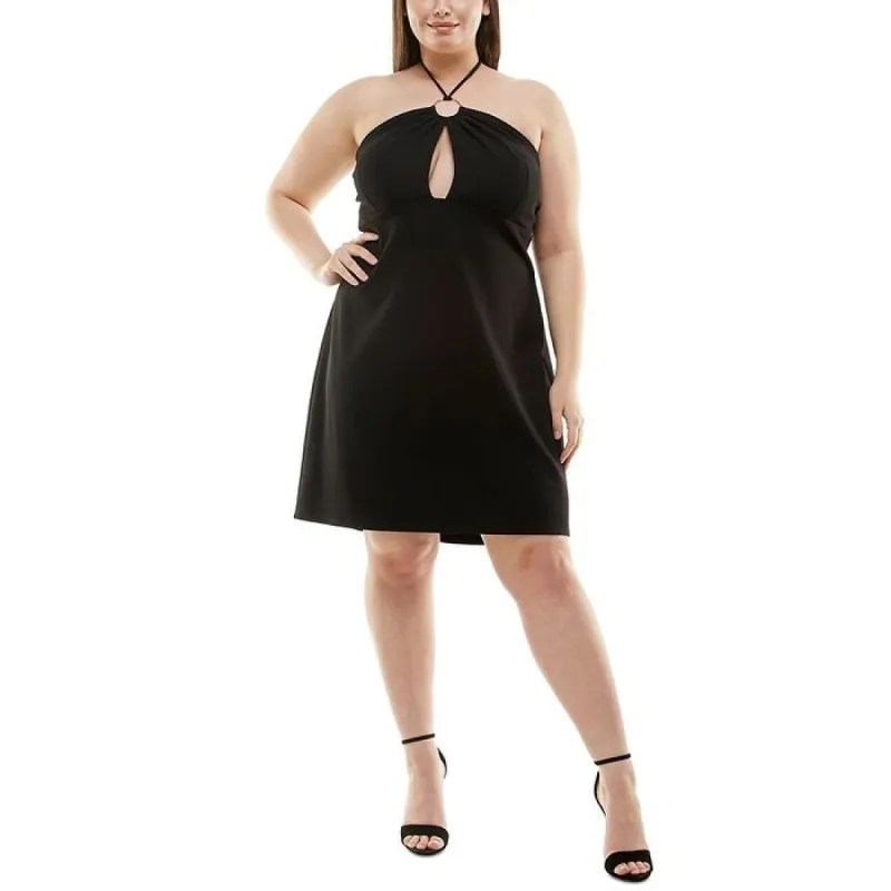 Speechless Women's Ring Tie Halter Dress Black Size 22W sold by Zulily