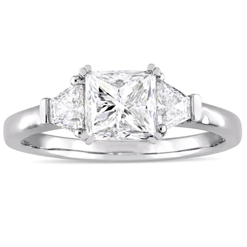 Miadora Signature Collection 14k White Gold 1 3/4ct TDW Princess and Trapezoid Diamond Engagement Ri sold by Zulily
