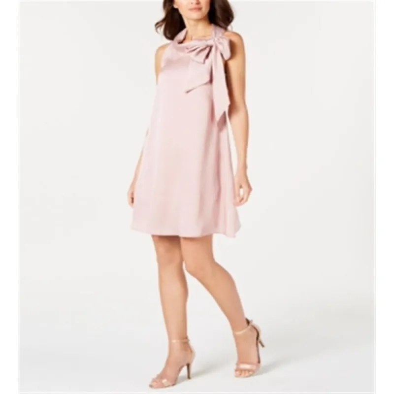 Robbie Bee Women's Satin Trapeze Dress Green Size 4 Petite sold by Zulily